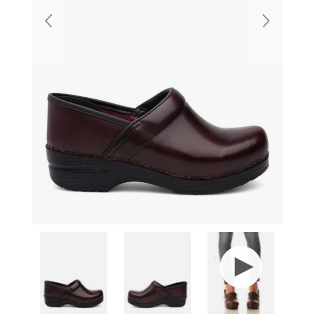 Dansko Learher Deep red clogs